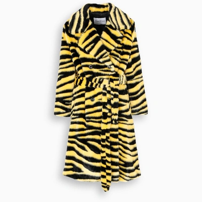 Shop Stand Studio Zebra-printed Krystal Coat In Black