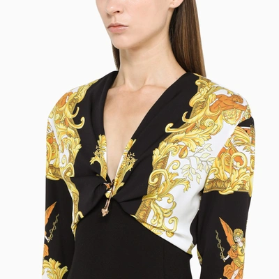 Shop Versace Black Barocco-print Sheath Dress