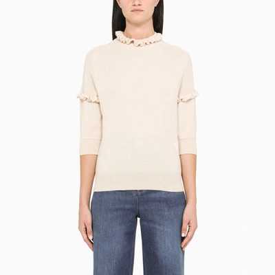 Shop Chloé Beige Cashmere Short-sleeved Top