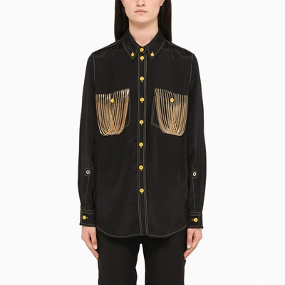 Shop Burberry Black Chain Shirt In Multicolor