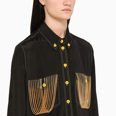 Shop Burberry Black Chain Shirt In Multicolor