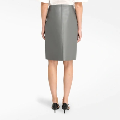 Shop Prada Grey Pencil Wrap Kirt