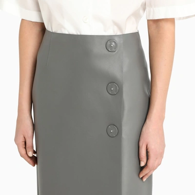 Shop Prada Grey Pencil Wrap Kirt