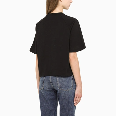 Shop Stella Mccartney Black Logo-print Cropped T-shirt