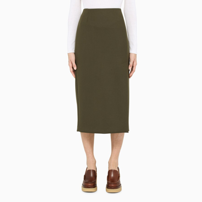 Shop Sportmax Dark Green Lambro Pencil Skirt