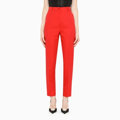 Shop Dolce & Gabbana Red Regular Trousers