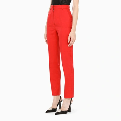 Shop Dolce & Gabbana Red Regular Trousers