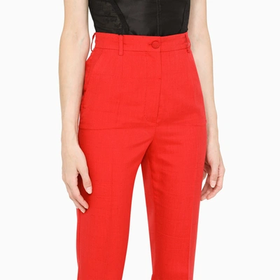 Shop Dolce & Gabbana Red Regular Trousers