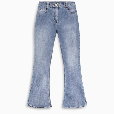 Shop Balmain Blue Flared Jeans In Light Blue