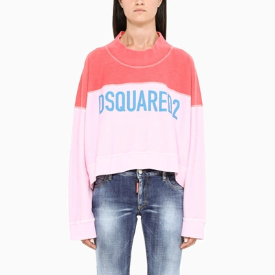 Shop Dsquared2 Pink And Red Sweatshirt