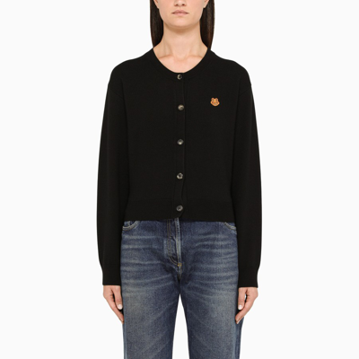 Shop Kenzo Black Short Cardigan Pullover