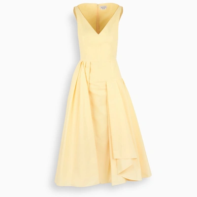 Shop Alexander Mcqueen Yellow Flared Dress