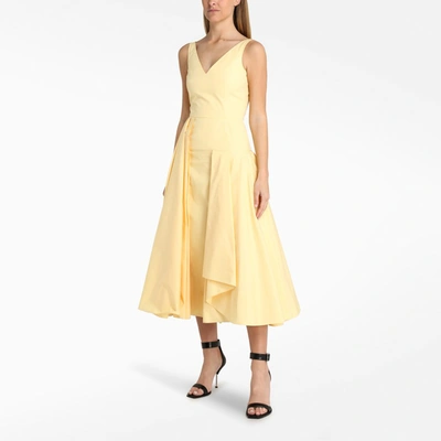 Shop Alexander Mcqueen Yellow Flared Dress