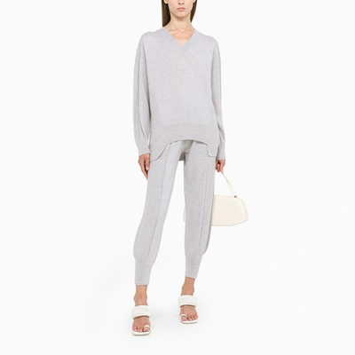 Shop Stella Mccartney Grey Wool Jogging Trousers