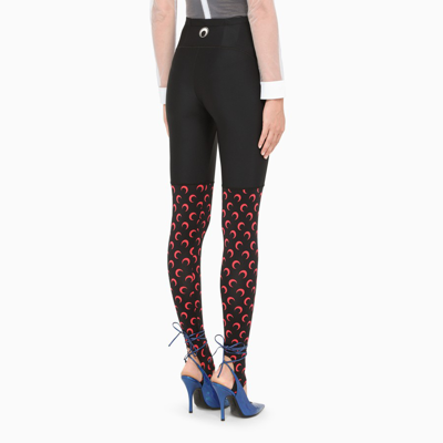 Shop Marine Serre Black/red Moon Leggings