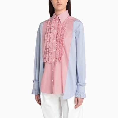 Shop Dolce & Gabbana Pink And Blue Shirt Long Sleeve In Multicolor