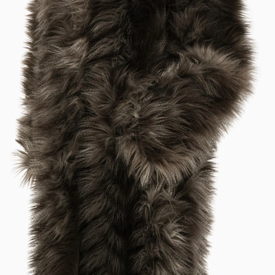 Shop Prada Smoke Long Faux Fur In Grey