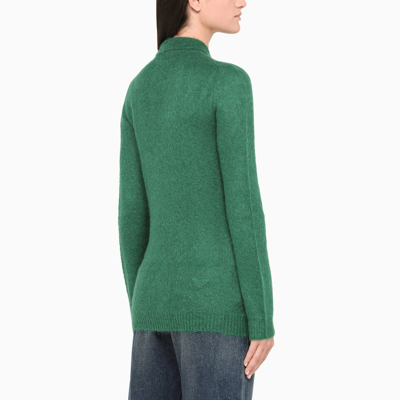 Shop Prada Emerald Green Long Sleeve Polo