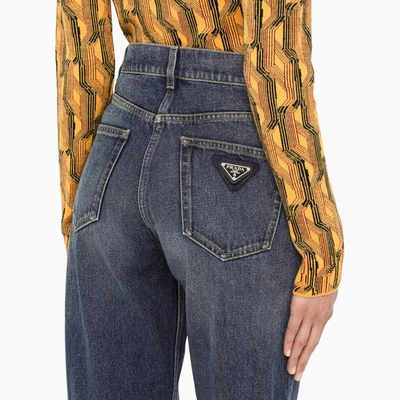 Shop Prada Blue Turn-up Regular Jeans