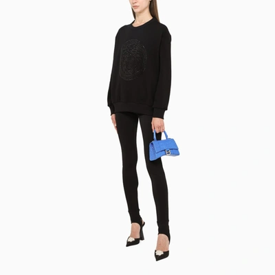 Shop Versace Black Crystal-embellished Medusa Sweatshirt