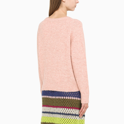 Samsoe & Samsoe Pink Wool Crewneck Sweater In Pink