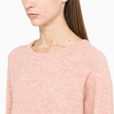 Samsoe & Samsoe Pink Wool Crewneck Sweater In Pink