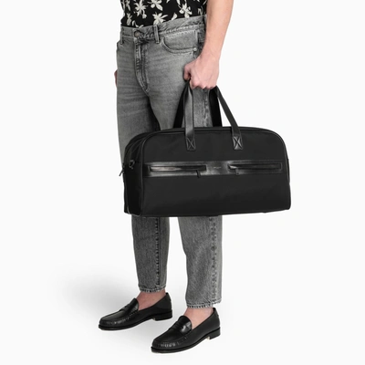 Shop Saint Laurent Black Nylon And Leather Camp Duffle Bag