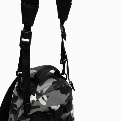 Shop Balenciaga Camou Print Army Backpack In Grey