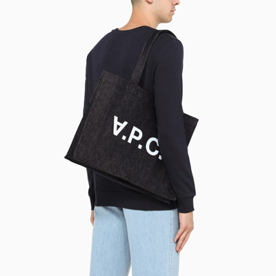 Shop Apc Blue Denim Daniela Shopping Bag