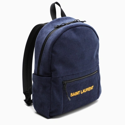 Shop Saint Laurent Nuxx Backpack In Blue Velvet