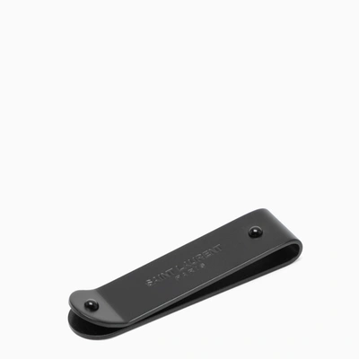 Shop Saint Laurent Black Matt Money Clip