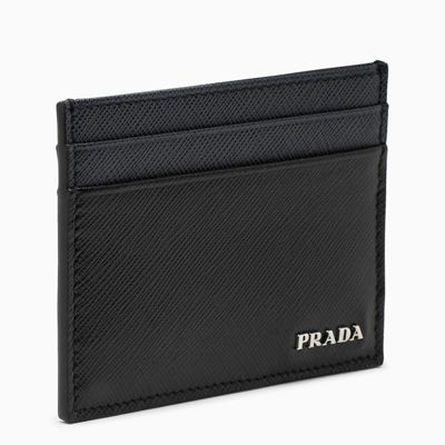 Shop Prada Black/blue Credit Card Holder