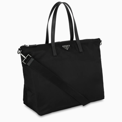 Shop Prada Black Nylon Tote Bag