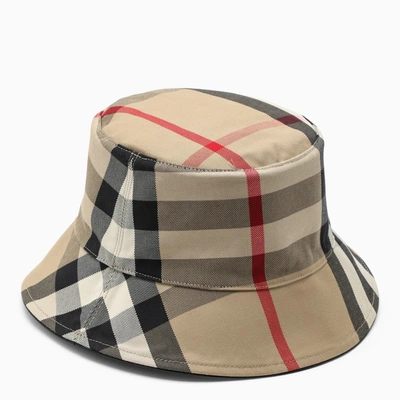 Shop Burberry Vintage Check Reversible Bucket Hat In Beige