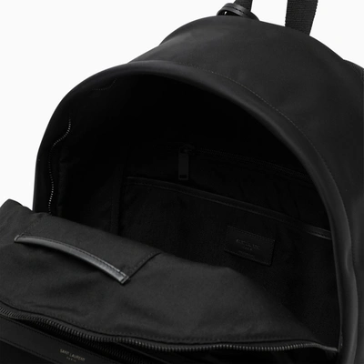 Shop Saint Laurent Black Leather-trim City Backpack