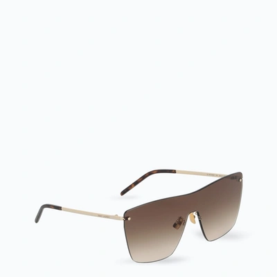 Shop Saint Laurent Brown Mask Sunglasses