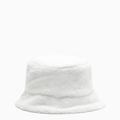 Shop Prada White Terry Bucket Hat