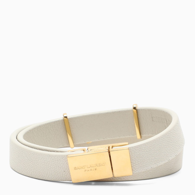 Shop Saint Laurent Cream Opyum Bracelet In White