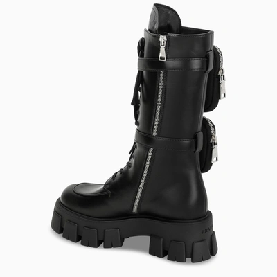 Prada Monolith Pouch-pocket Boots In Nero | ModeSens