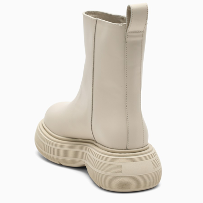 Shop Gia Borghini White Leather Marte Boots