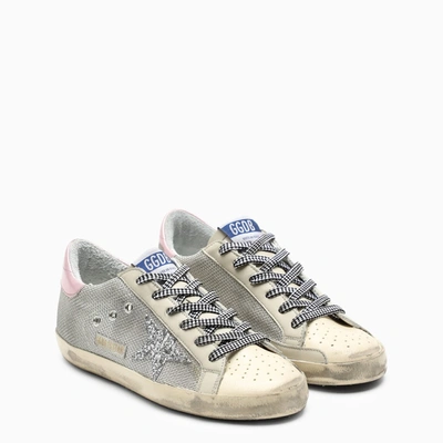 Shop Golden Goose Silver Super-star Low Sneakers In Grey