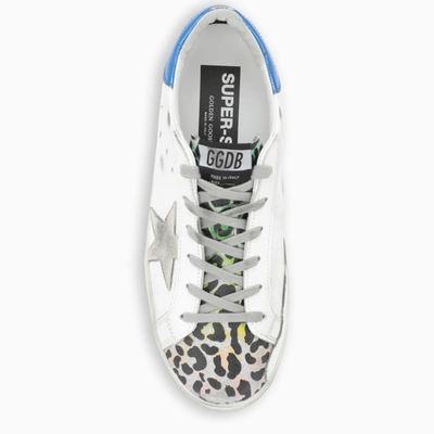 Shop Golden Goose White Leopard Print Superstar Sneakers In Multicolor
