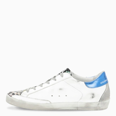 Shop Golden Goose White Leopard Print Superstar Sneakers In Multicolor