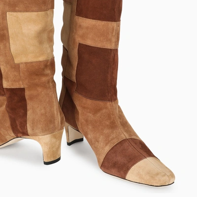 Shop Staud Tan Patchwork Wally Boots In Brown