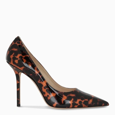 Shop Jimmy Choo Cognac Tortoiseshell-effect Love Pumps In Brown