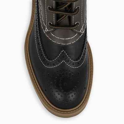Shop Chloé Black/brown Lace-up Ankle Boots