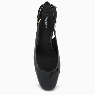 Shop Dolce & Gabbana Black Pumps With Gold Dg Heel