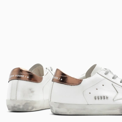 Shop Golden Goose White/gold Superstar Sneakers