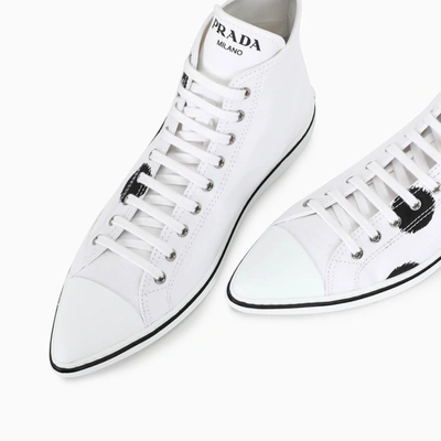 Shop Prada White Low-top Continuation Sneakers