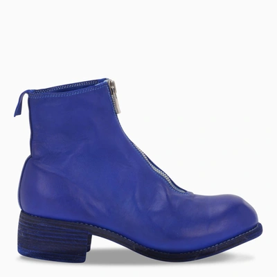 Shop Guidi Blue Leather Low Boots